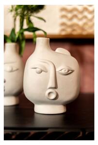 Vaso in ceramica beige dipinto a mano Spherical Face - Kare Design