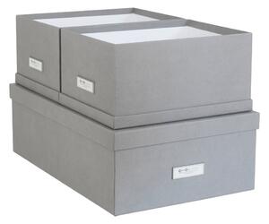 Set di 3 scatole portaoggetti grigie Inge - Bigso Box of Sweden