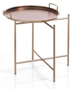Tavolino in rame con vassoio estraibile , ⌀ 45 cm Vagna - Tomasucci