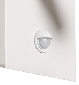 Lampada da parete per esterni bianca con sensore di movimento LED IP54 - Simon