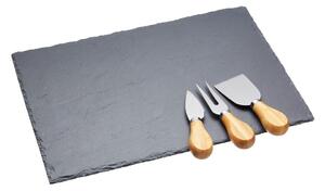 Set di coltelli da formaggio e tagliere in ardesia, 35 x 25 cm Master Class Artesà - Kitchen Craft