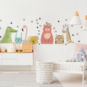 Adesivo murale per bambini Animali messaggeri d'amore, 90 x 60 cm - Ambiance