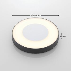 Lucande - Sora LED Rotondo Plafoniera da Esterno con Sensore Grigio Scuro