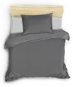 Biancheria da letto singola in cotone sateen grigio scuro 140x200 cm - Mijolnir