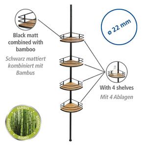 Mensola telescopica angolare in bambù per bagno in nero-naturale opaco Dolcedo - Wenko