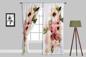 Tende bianche e rosa in set da 2 140x240 cm Pastel Flowers - Oyo home