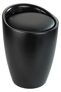 Sgabello da bagno nero con cesto portabiancheria estraibile Candy - Wenko
