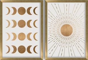 Poster in cornice 38x53 cm Moon & Sun - Wallity
