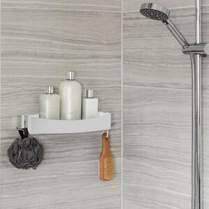 Mensola da parete bianca autoportante per doccia Clever Flip - Compactor