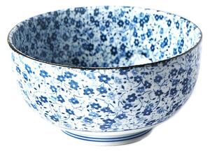 Ciotola per udon in ceramica blu e bianca, ø 16 cm Daisy - MIJ