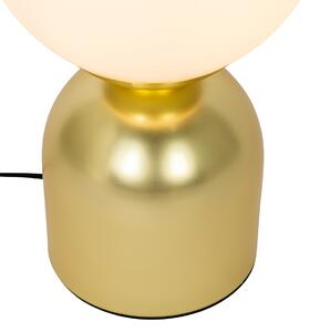 Lampada da tavolo hotel chic oro con vetro opalino - Pallon Trend