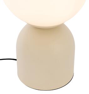 Lampada da tavolo hotel chic beige con vetro opalino - Pallon Trend