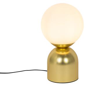 Lampada da tavolo hotel chic oro con vetro opalino - Pallon Trend