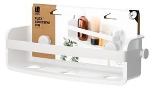 Mensola da bagno autoportante bianca in plastica riciclata Flex Adhesive - Umbra