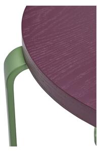 Sgabello in legno di frassino verde e viola Smile - Hübsch