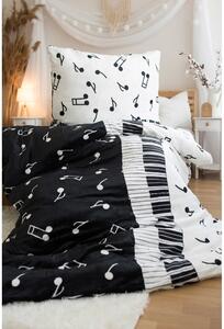Biancheria da letto singola in microflanella bianca e nera 140x200 cm - Jerry Fabrics