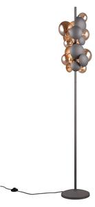 Lampada da terra con paralume in vetro grigio-oro (altezza 155 cm) Bubble - Trio Select