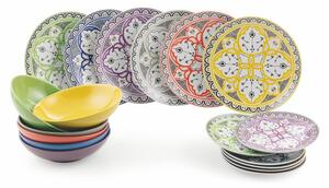 Set di piatti da 18 pezzi in porcellana e gres Marocco - VDE Tivoli 1996