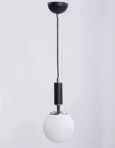 Lampada a sospensione bianca e nera con paralume in vetro ø 15 cm Hector - Squid Lighting