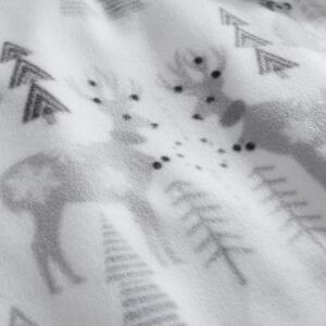 Biancheria da letto singola bianca-grigia in micro felpa 135x200 cm Winter Wonderland - Catherine Lansfield