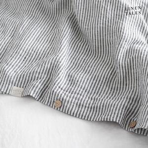 Biancheria da letto in bianco e nero per letto singolo 140x200 cm Thin Black Stripes - Linen Tales