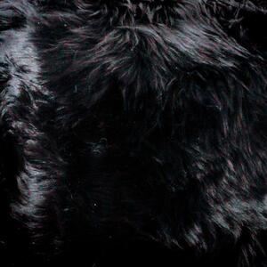 Sedia con seduta in pelle di pecora nera Nero, ⌀ 30 cm - Native Natural