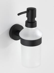 Dispenser di sapone in vetro da parete nero opaco 200 ml Bosio - Wenko