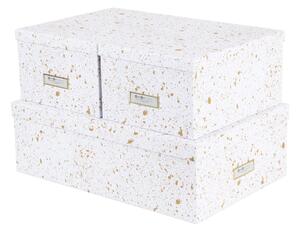 Set di 3 scatole portaoggetti in oro e bianco Inge - Bigso Box of Sweden