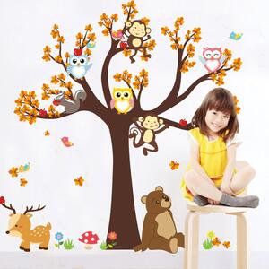 Adesivo murale Albero con animali Gian Tree - Ambiance
