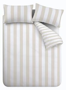 Biancheria da letto singola beige e bianca 135x200 cm Cove Stripe - Catherine Lansfield