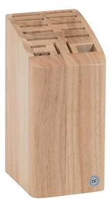 Blocco in legno di gomma per 12 coltelli, mannaia e forbici Acciaio Hevea - T&G Woodware