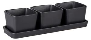 Set di 3 ciotole da portata in ceramica nera opaca Snack & Dip - Wenko