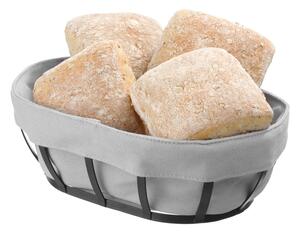 Cestino per il pane nero e grigio con fodera in tessuto , 16 x 25 cm - Hendi
