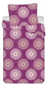 Biancheria da letto in cotone viola 4 pezzi per letto singolo 140x200 cm Aloma - Jerry Fabrics