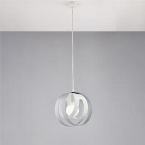 Sospensione con diffusore taglio laser in ferro laccato bianco e Grigio 1 luce TOBIAS Dimensioni 26h33 cm - MAX 133 1 x E27 - 55 Watt Max, colore Bianco Grigio