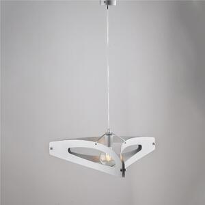 Lampadario in Ferro Laccato Decorazione Oro Antico Diffusore in Vetro �30 cm, 1 x E27 - 55 Watt Max, Dimensioni 30x30x h 36 cm - Max 110 cm Argento