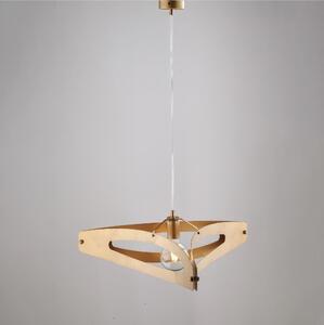 Lampadario in Ferro Laccato Decorazione Oro Antico Diffusore in Vetro �30 cm, 1 x E27 - 55 Watt Max, Dimensioni 30x30x h 36 cm - Max 110 cm Oro