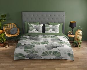 Biancheria da letto singola in cotone verde e crema 140x200 cm - Good Morning