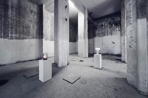 New Works - Ciotola Lampada da Tavolo Rame Verdigris/Verde Chiaro Vetro