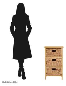 Cassettiera alta in legno massiccio di pavlovnia in colore naturale 41x70 cm - Premier Housewares