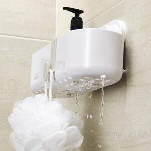 Mensola in plastica bianca autoportante per il bagno Duo - Joseph Joseph