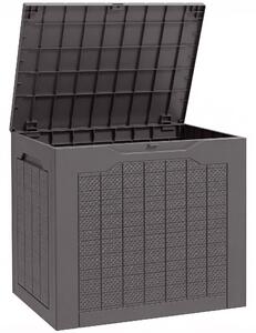 Outsunny Baule da Giardino con Maniglie, Contenitore Porta Attrezzi Impermeabile, 56x41x50 cm, Marrone | Aosom Italy