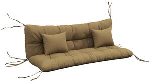 Outsunny Set da 4 Cuscini per Seduta Idrorepellenti con Lacci, 10 cm di Spessore, 150x50 cm, Marrone | Aosom Italy