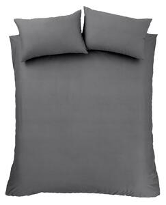 Biancheria da letto singola in cotone egiziano grigio scuro 135x200 cm - Bianca