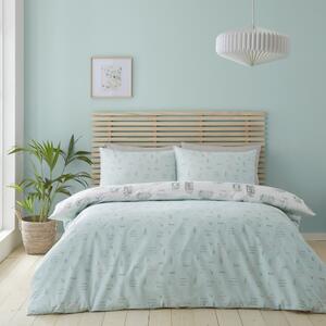 Biancheria da letto singola bianca e verde chiaro 135x200 cm Home Sweet Home - Catherine Lansfield