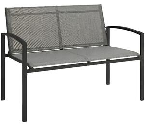 Outsunny panca da giardino in metallo, 2 posti, tessuto traspirante Texteline, colore grigio. | Aosom Italy