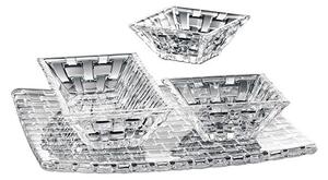 Set di 3 ciotole da portata e vassoio in vetro cristallo Bossa Nova - Nachtmann