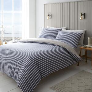 Biancheria da letto blu-beige per letto matrimoniale 200x200 cm Banded Stripe - Catherine Lansfield
