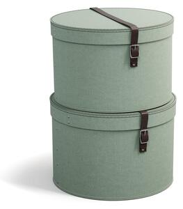 Scatole di cartone con coperchio color menta in set di 2 pezzi ø 37,5x25,5 cm Rut - Bigso Box of Sweden