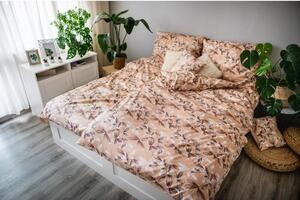 Biancheria da letto in cotone sateen marrone e beige , 140 x 200 cm Brenda - Cotton House